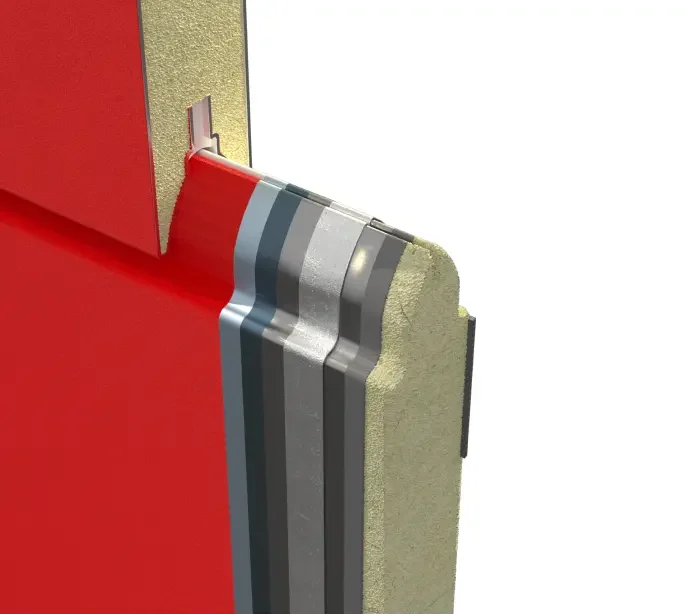 LOMAX garázskapu panel keresztmetszet, 40mm poliuretán hőszigeteléssel